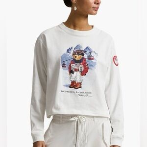 Polo Ralph Lauren Team USA Polo Bear Long Sleeve Graphic T-Shirt NWT
